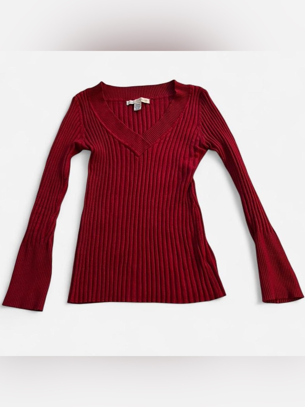 vintage red ribbed sweater